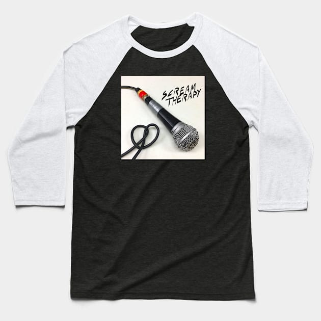 Scream Therapy book cover microphone heart Baseball T-Shirt by Scream Therapy